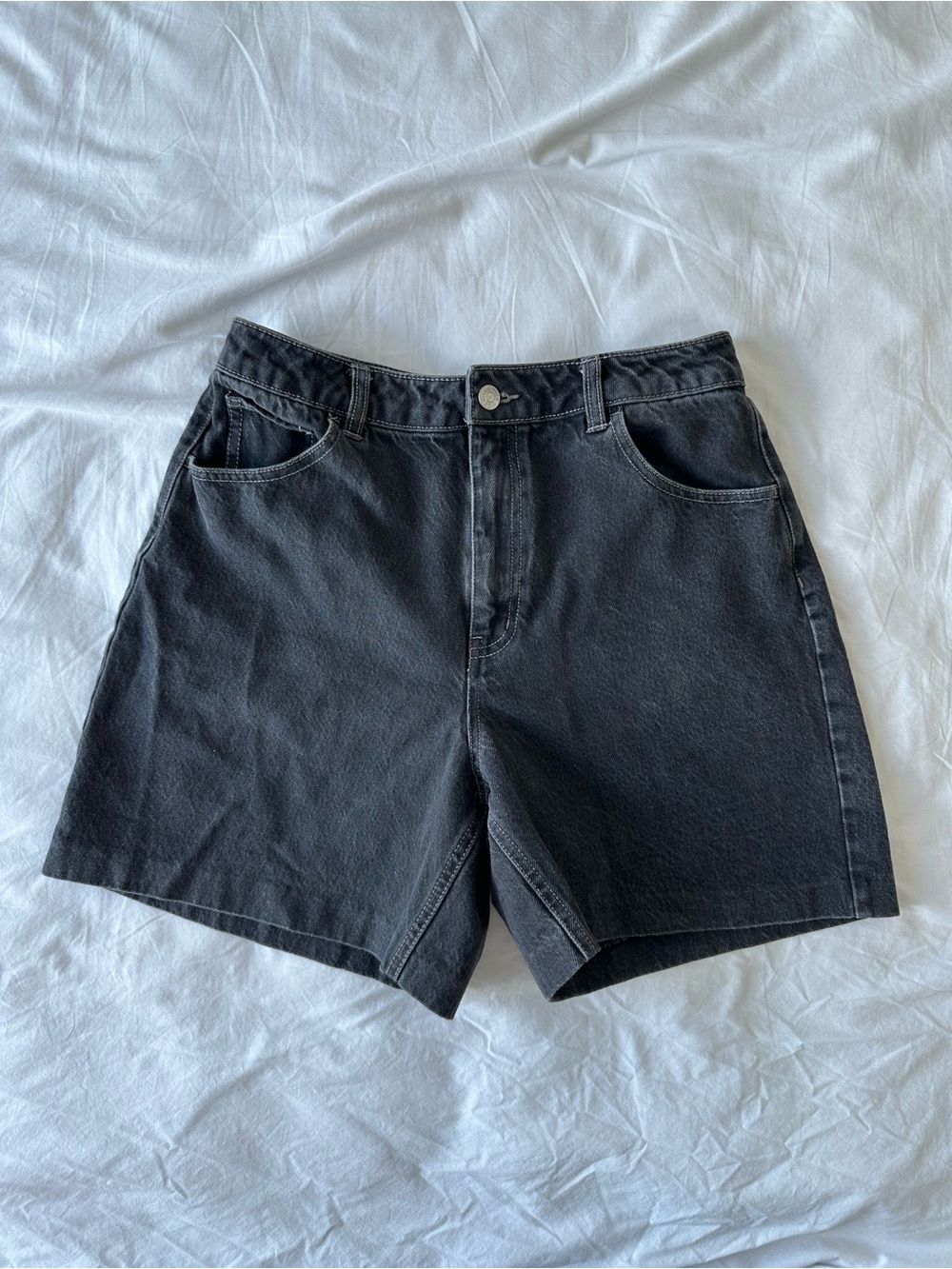 twik Washed Black Denim High-Rise Shorts – Size 30